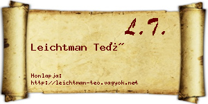 Leichtman Teó névjegykártya